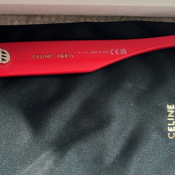 CELINE Women’s Shiny Red Monochroms Cat Eye Sunglasses—54mm - Picture 9 of 16